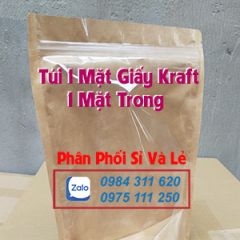 Túi Zipper 1 mặt giấy Krarf 1 mặt trong